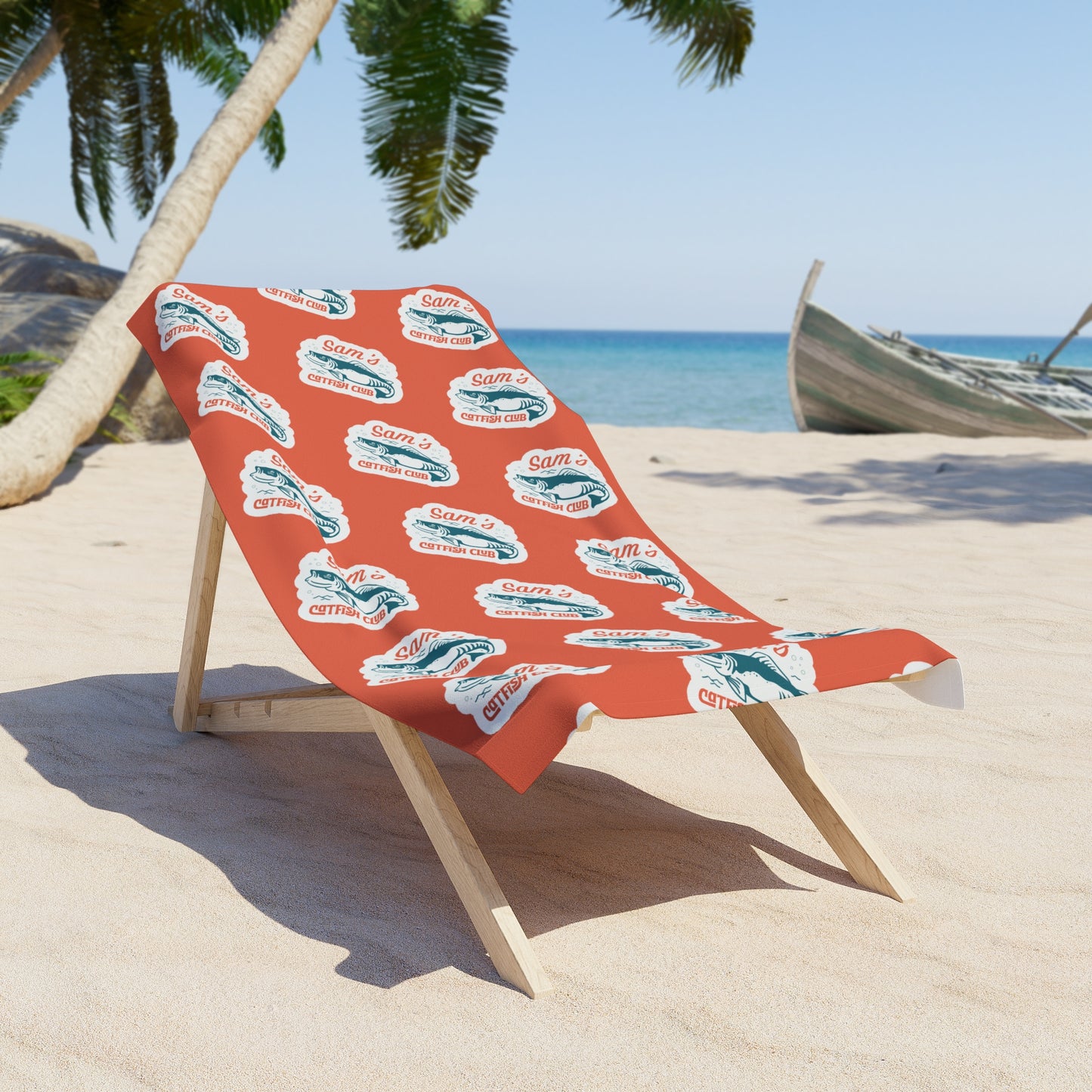 Sam's Catfish Club Beach Towel