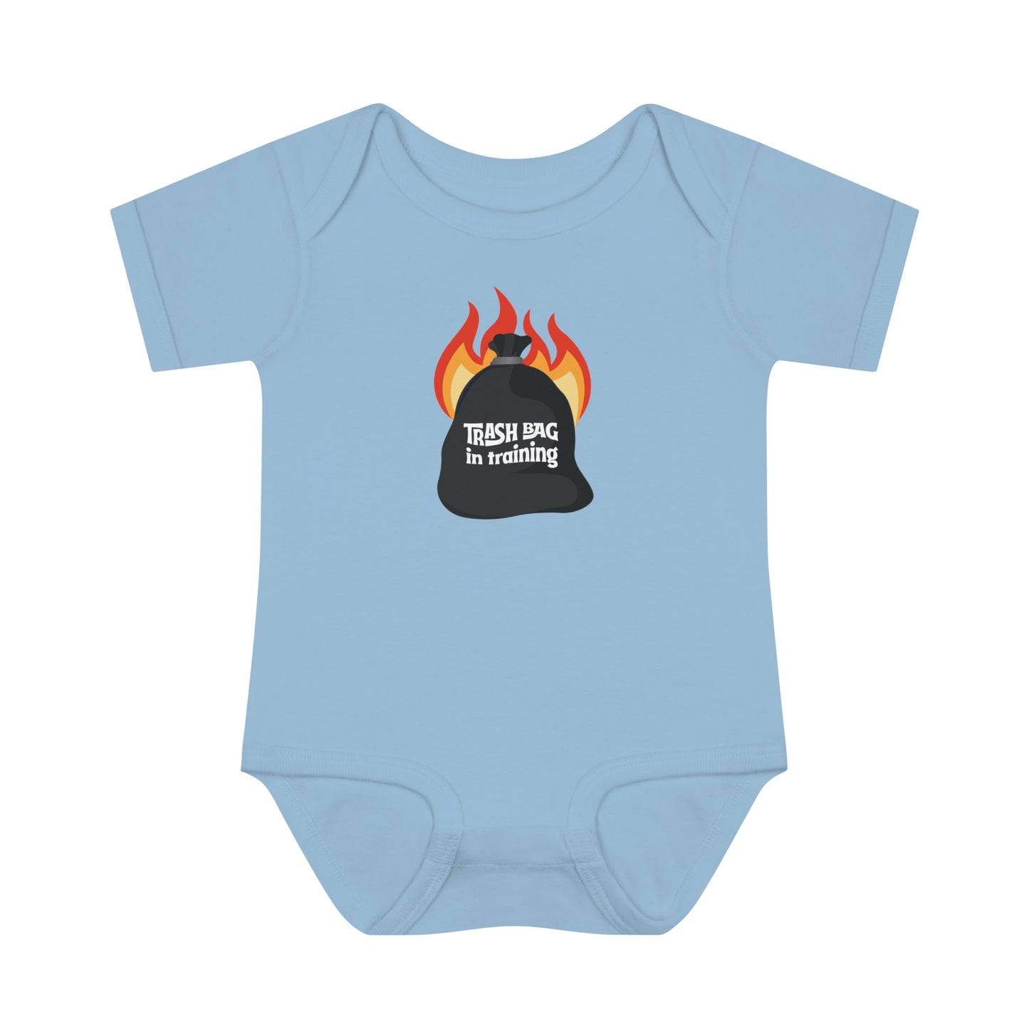 Trash Bag in Training Baby Short Sleeve Bodysuit
