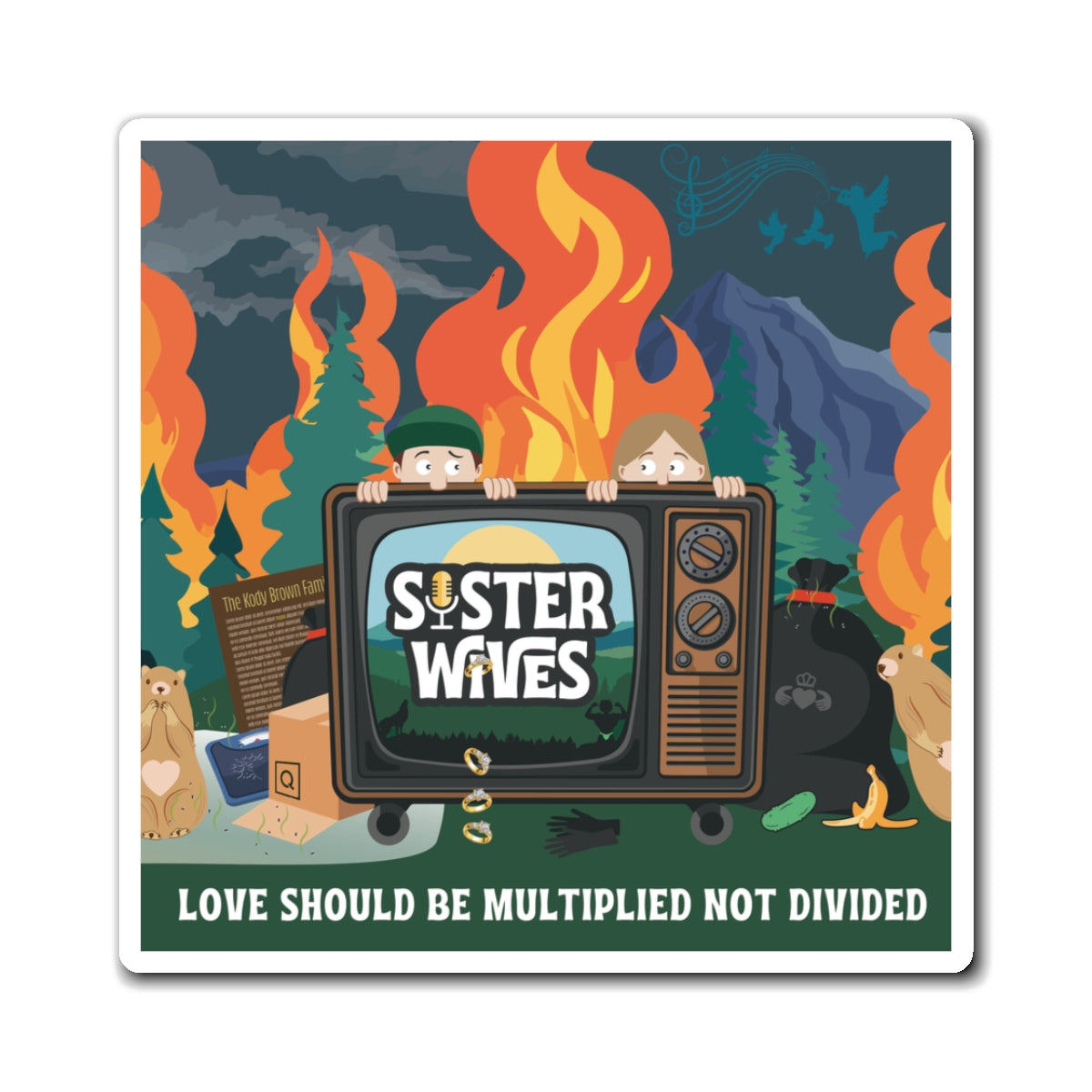 Sister Wives Pod Cover Art Logo Magnet