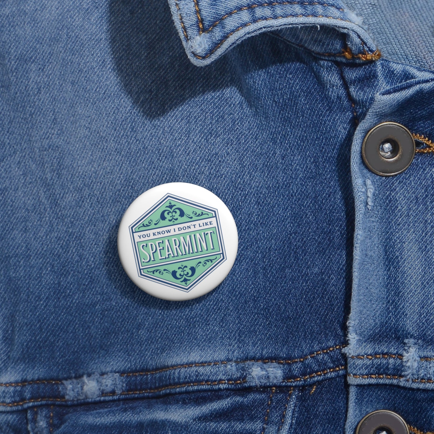 Spearmint Button Pin