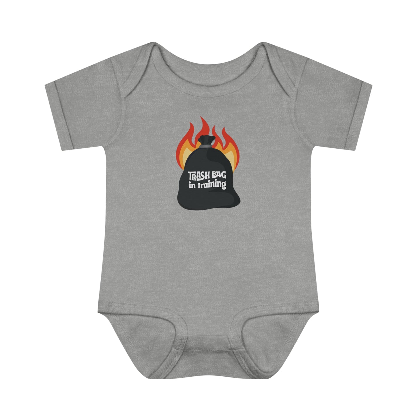 Trash Bag in Training Baby Short Sleeve Bodysuit