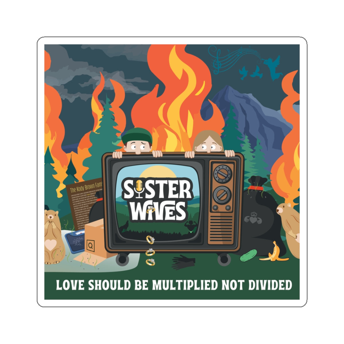 Sister Wives Pod Cover Art Logo Sticker