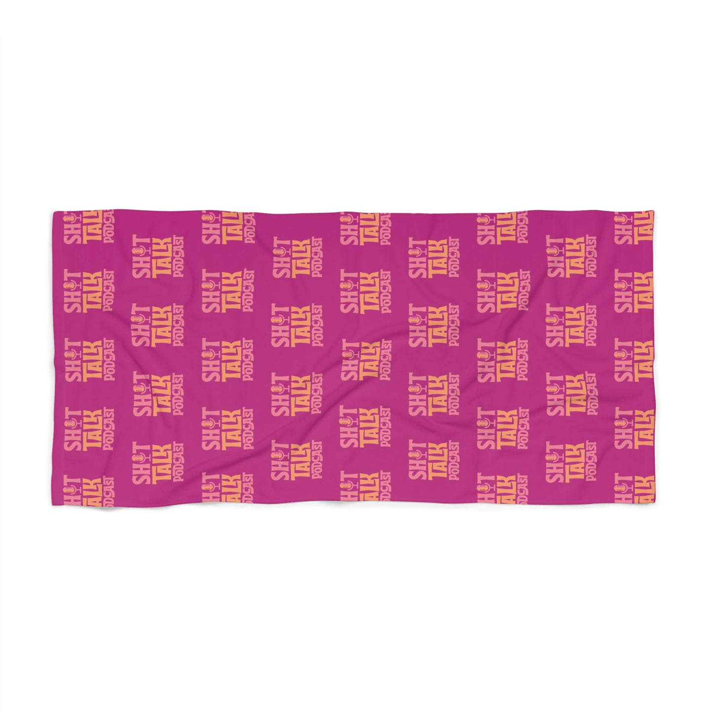 Shit Talk Podcast Logo (Pink/Orange) Beach Towel