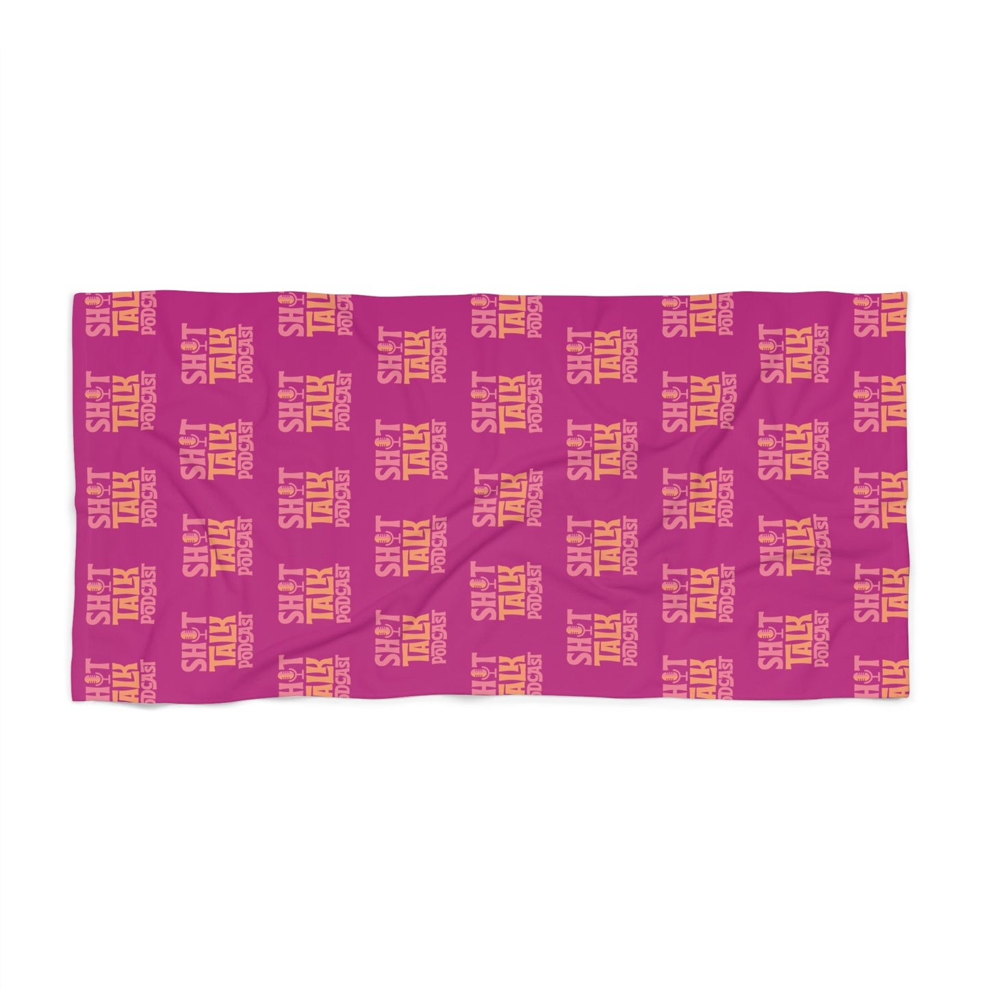 Shit Talk Podcast Logo (Pink/Orange) Beach Towel