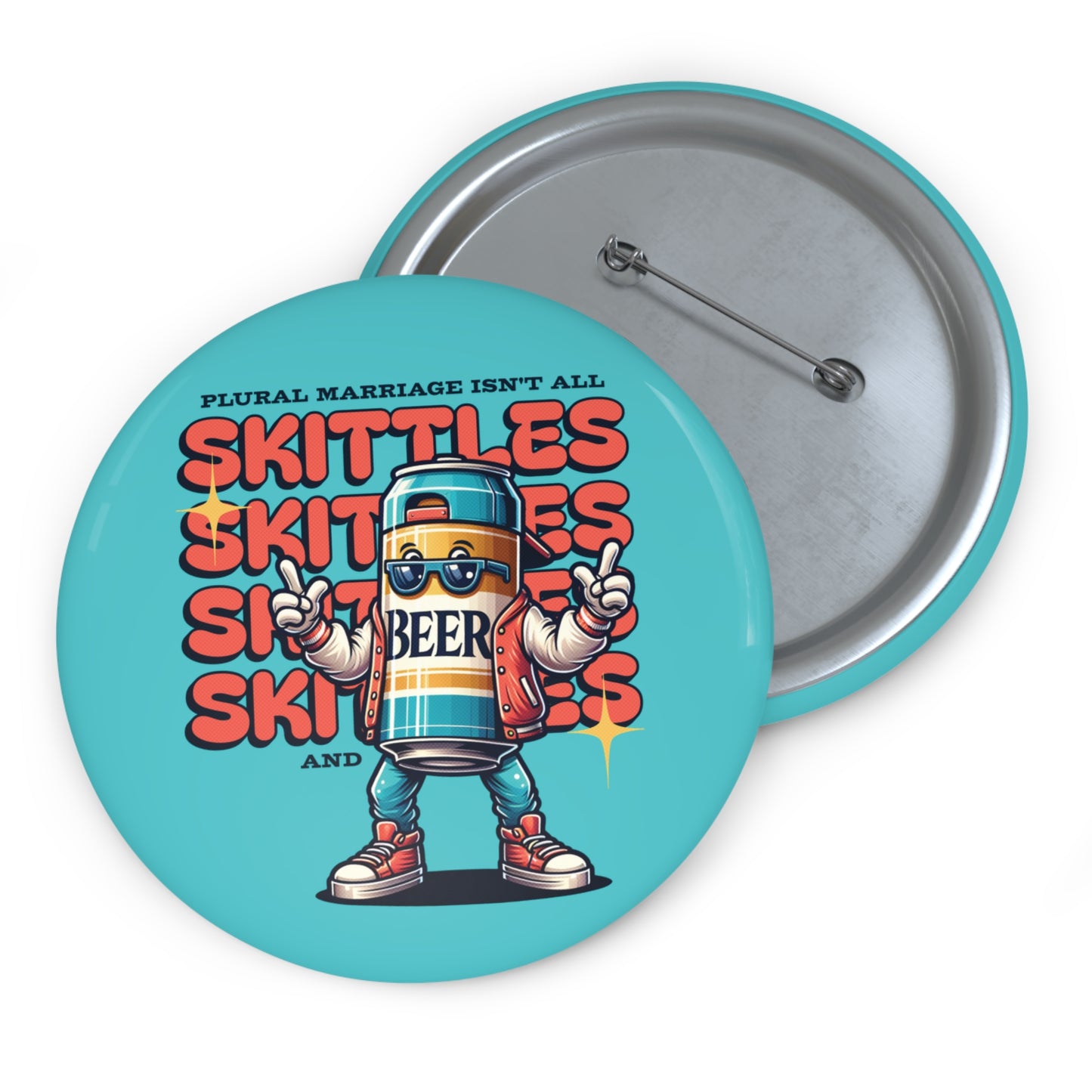 Skittles & Beer Button Pin