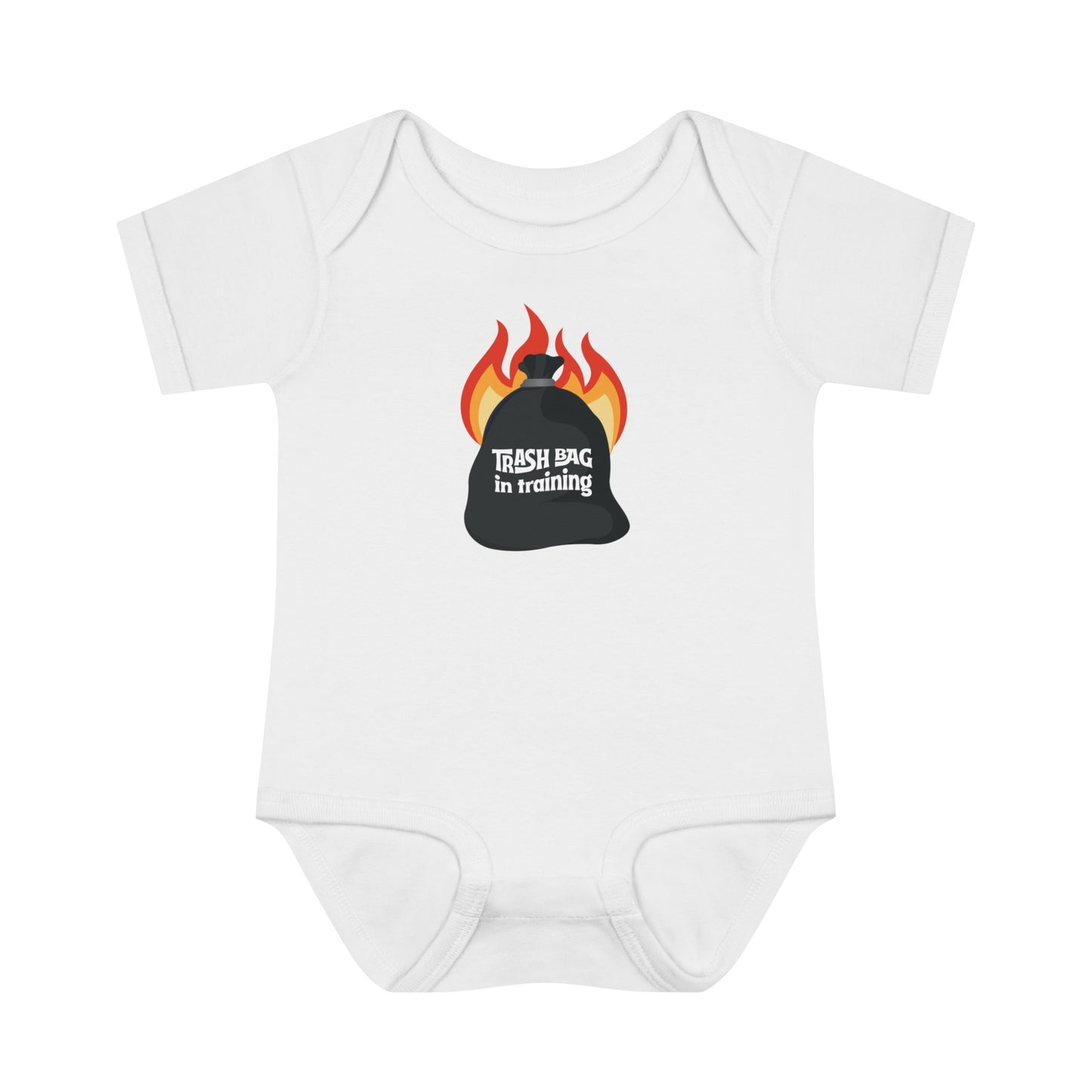 Trash Bag in Training Baby Short Sleeve Bodysuit