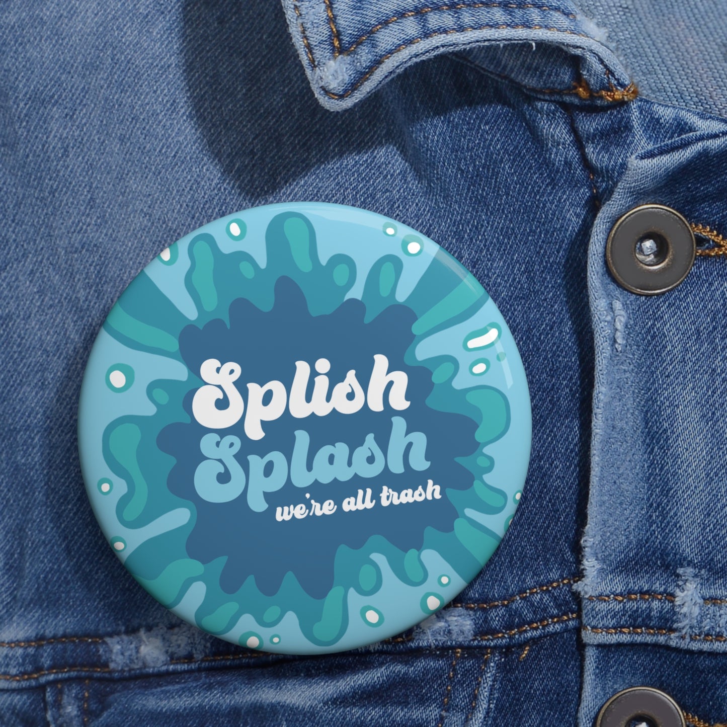 Splish Splash Button Pin