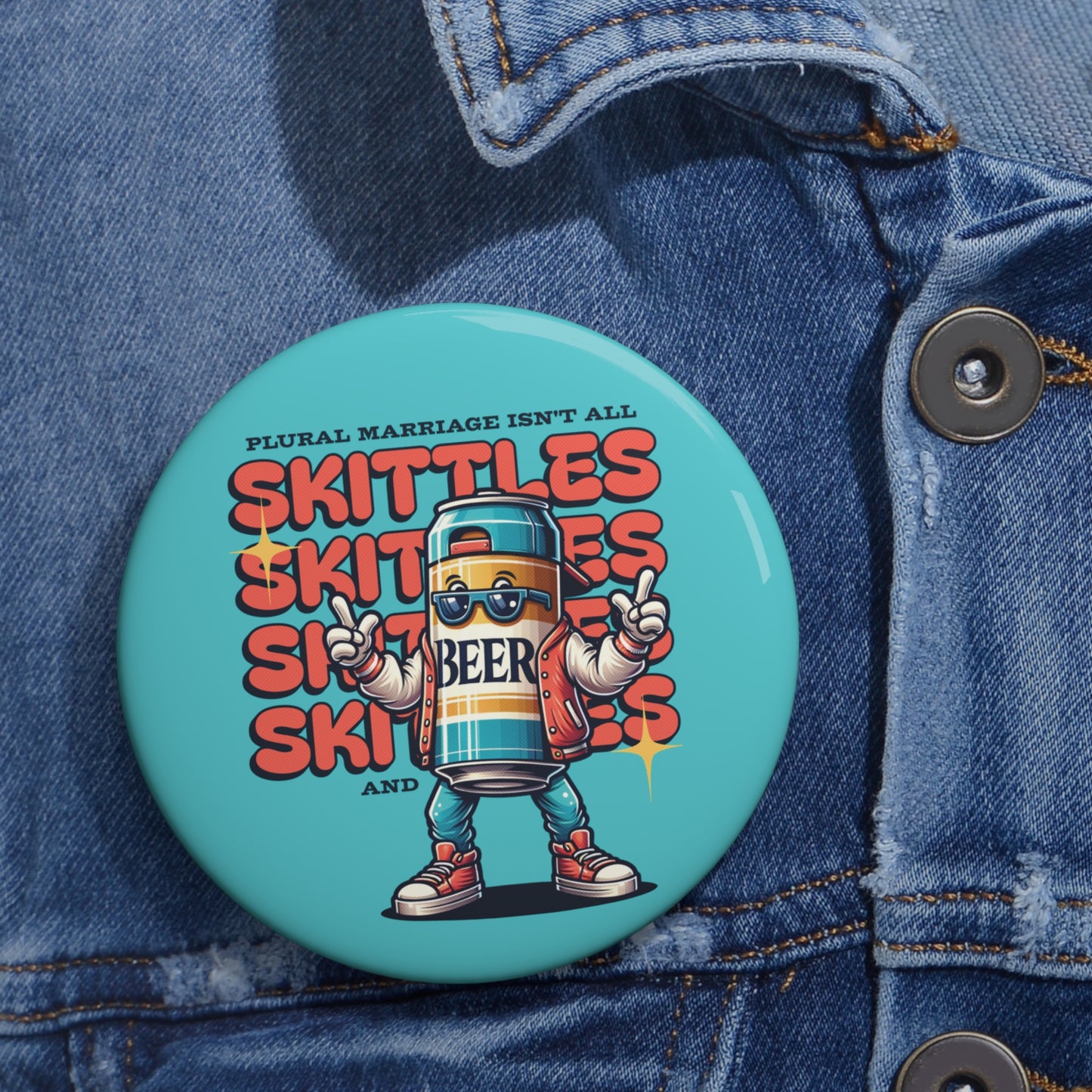 Skittles & Beer Button Pin