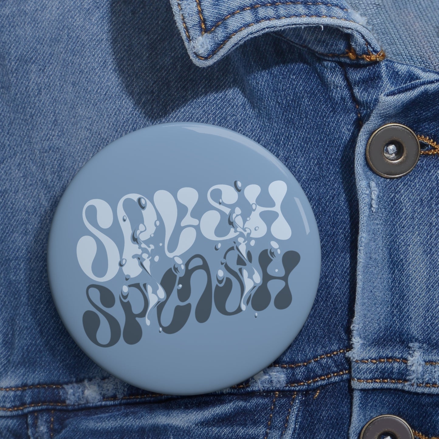 Splish Splash Wavy Button Pin