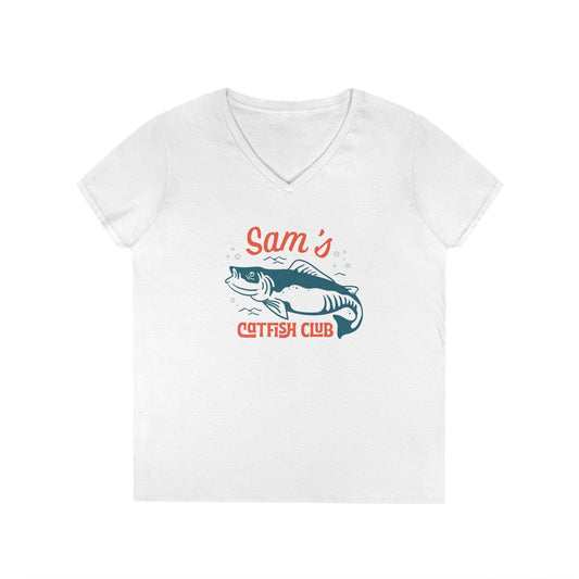 Sam's Catfish Club Women's V-Neck T-shirt