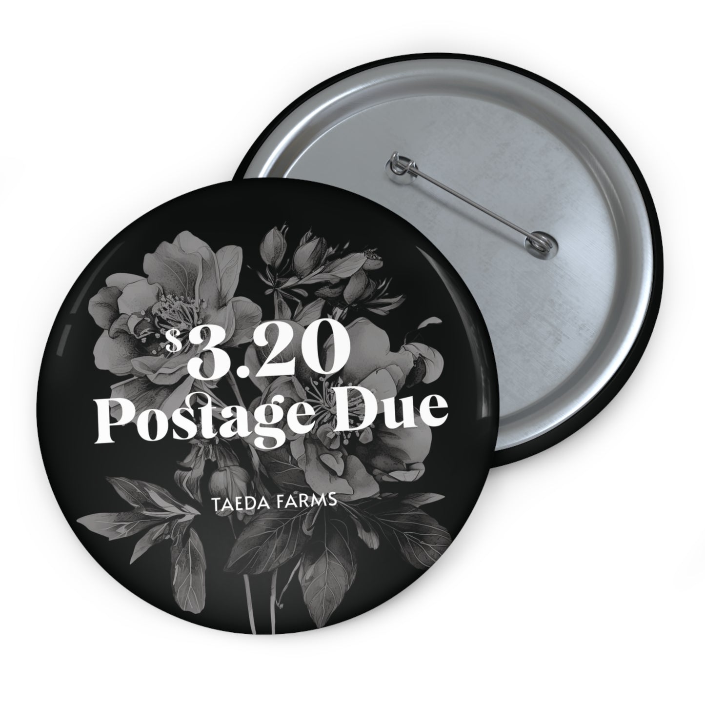 Postage Due Button Pin