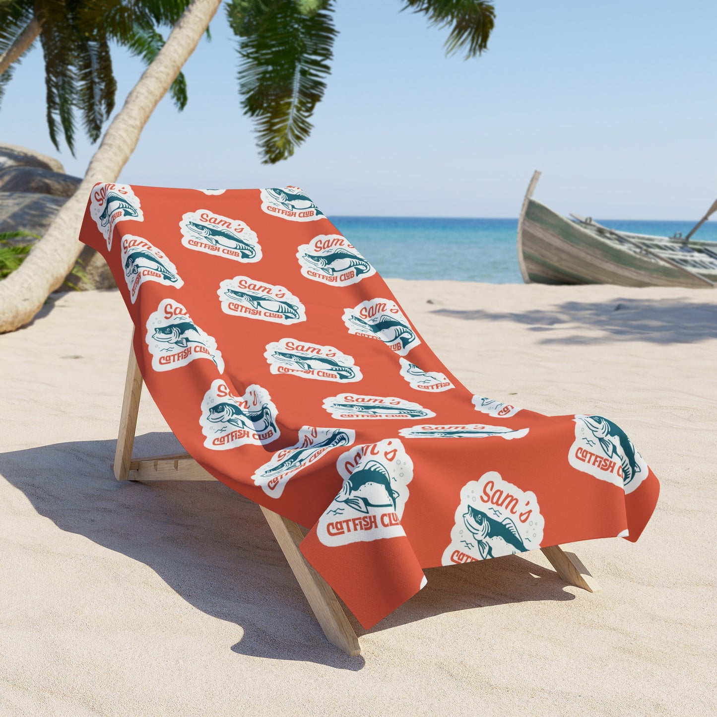 Sam's Catfish Club Beach Towel