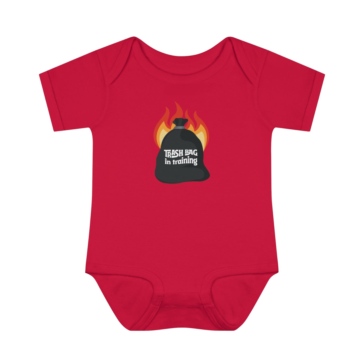 Trash Bag in Training Baby Short Sleeve Bodysuit