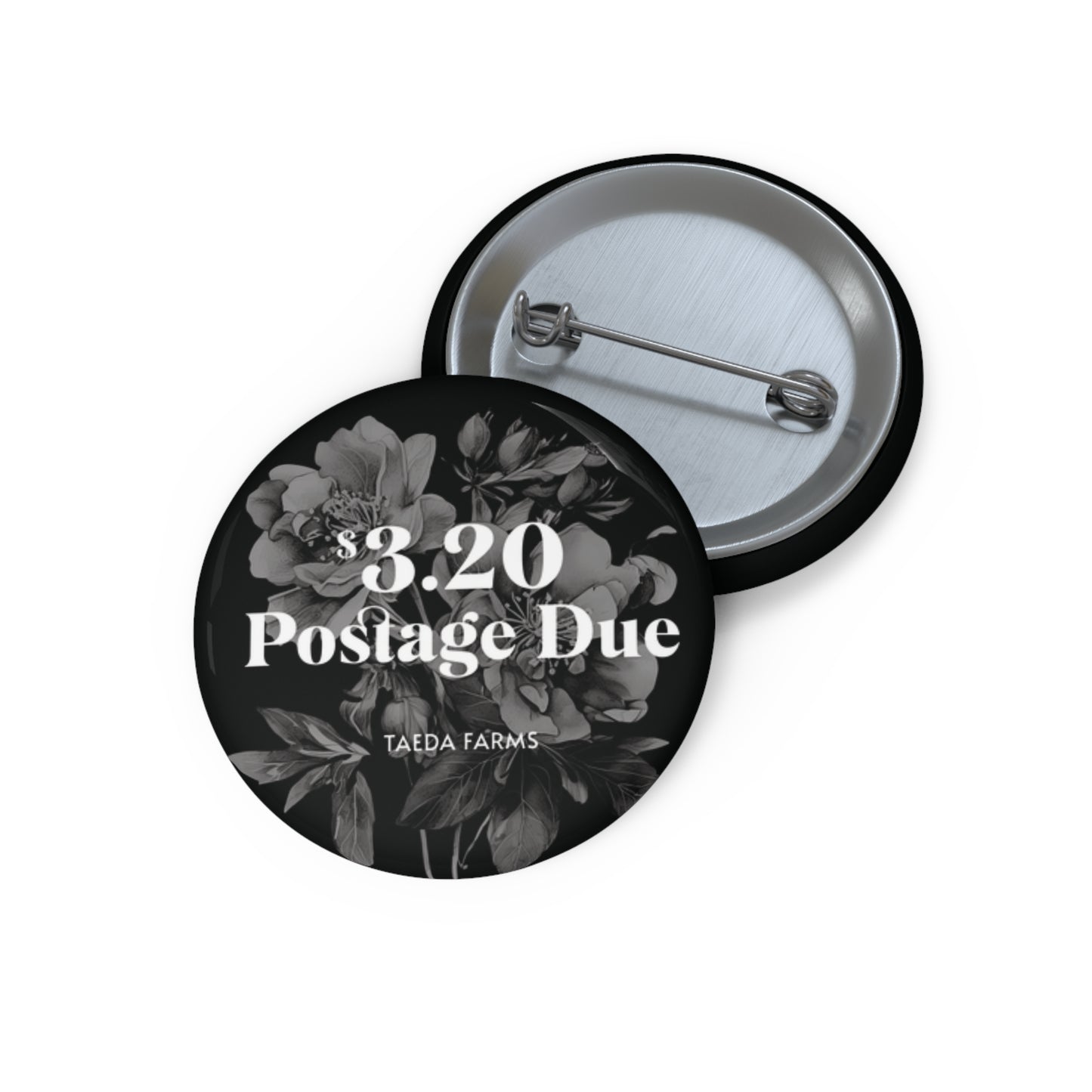 Postage Due Button Pin